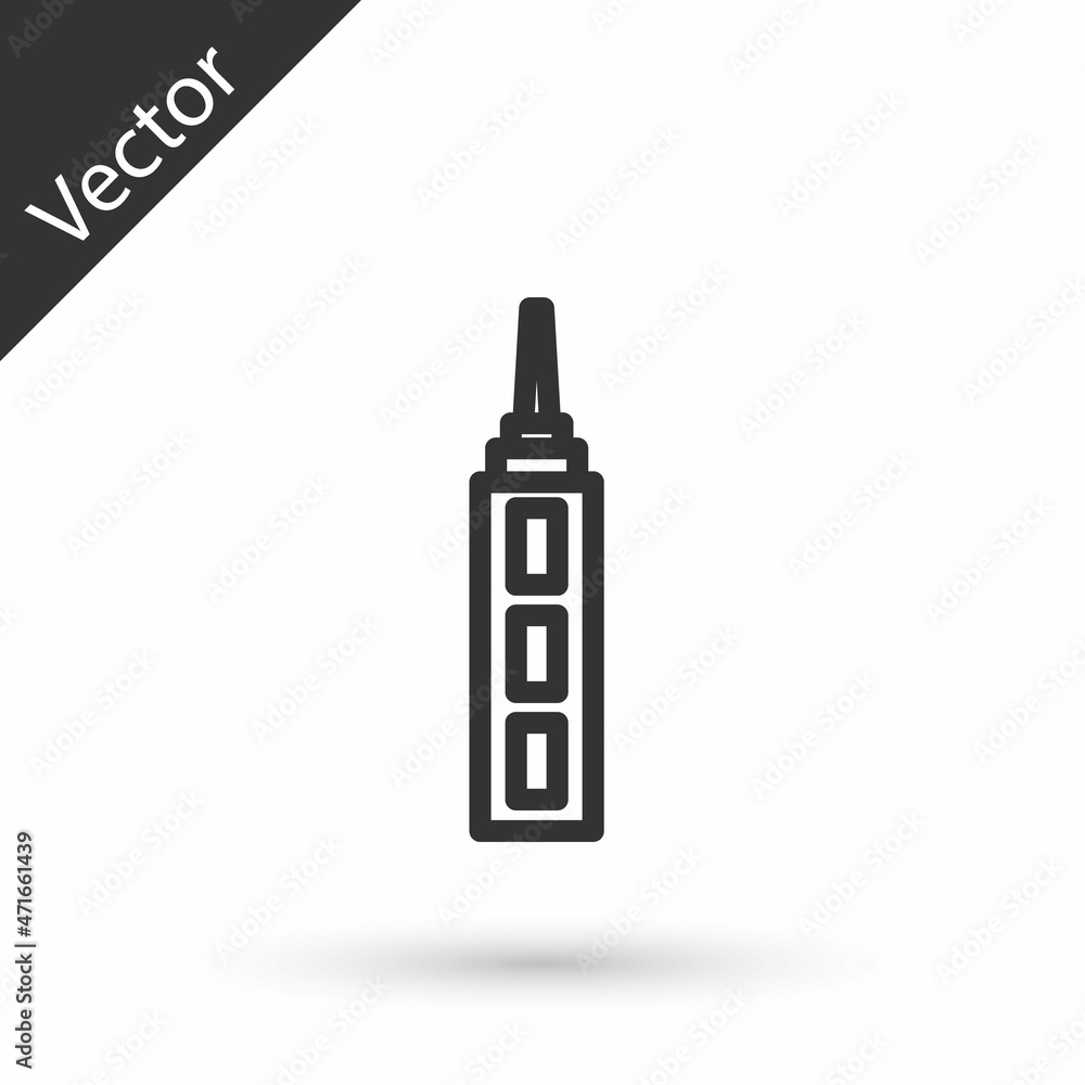Grey line Skyscraper icon isolated on white background. Metropolis architecture panoramic landscape. Vector Grey line Skyscraper icon isolated on white background. Metropolis architecture panoramic landscape. Vector