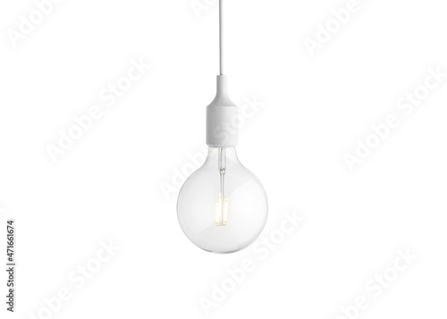 Light bulb lamp isolated on white background. Have clipping paths function for easy to use design. Background for Info-graphics, Presentations. Business Concept ideas.
