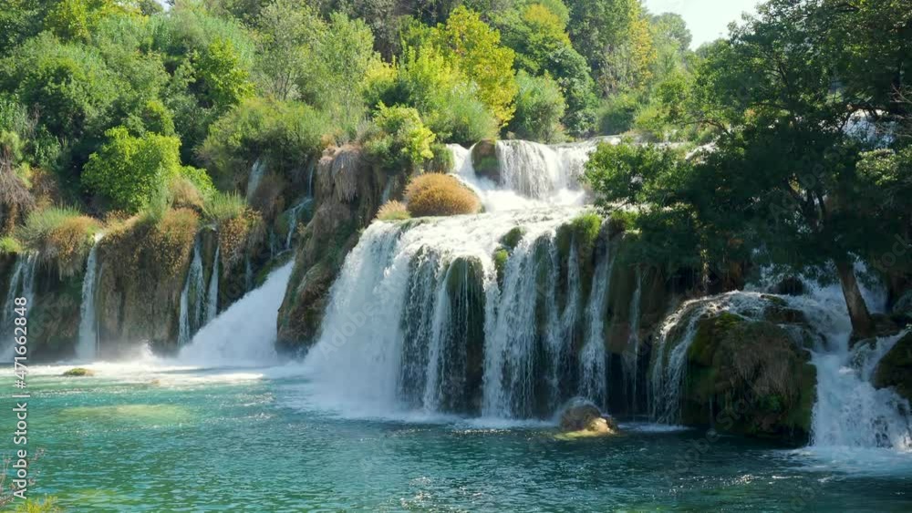Famous Krka waterfalls in Croatian National Park, Sibenik, Dalmatia, Croatia. Famous Krka waterfalls in Croatian National Park, Sibenik, Dalmatia, Croatia.