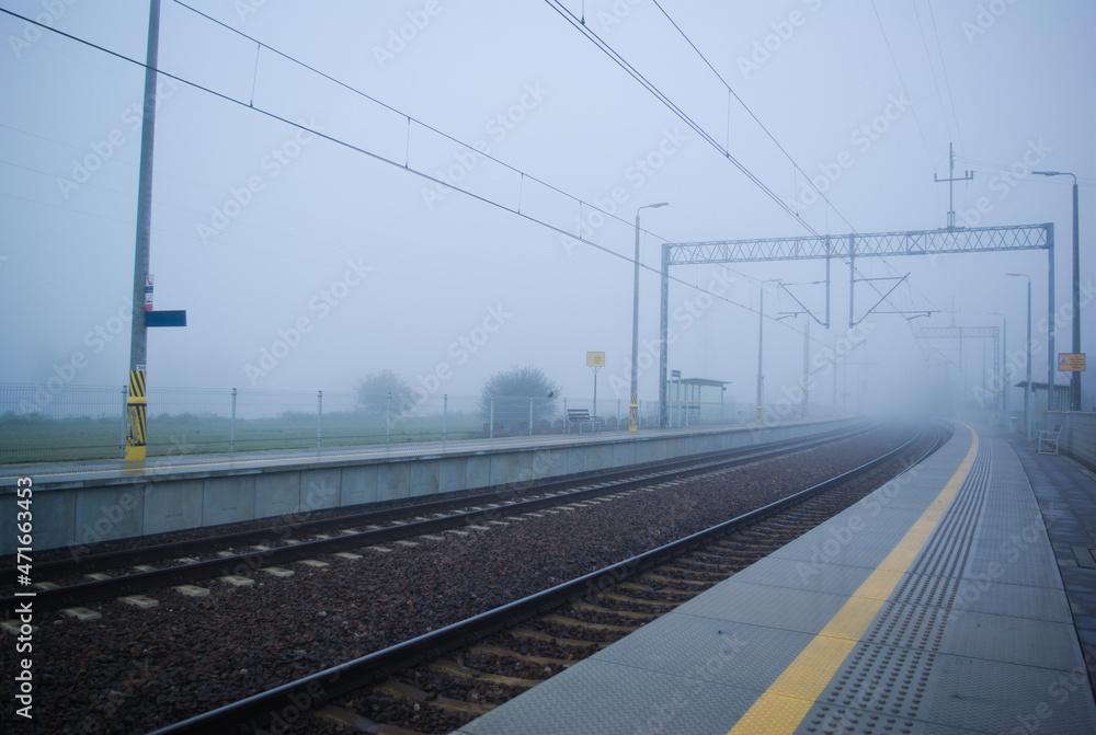 railway in the morning railway in the morning