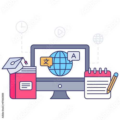 A premium download illustration of language courses