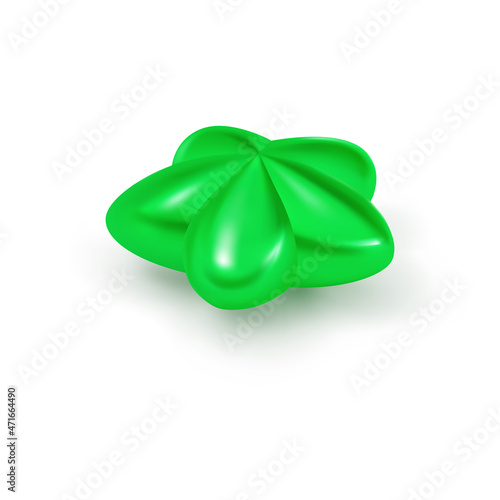 Christmas Toy in the Shape of a Green Star on a White Background. Decoration for Christmas Night