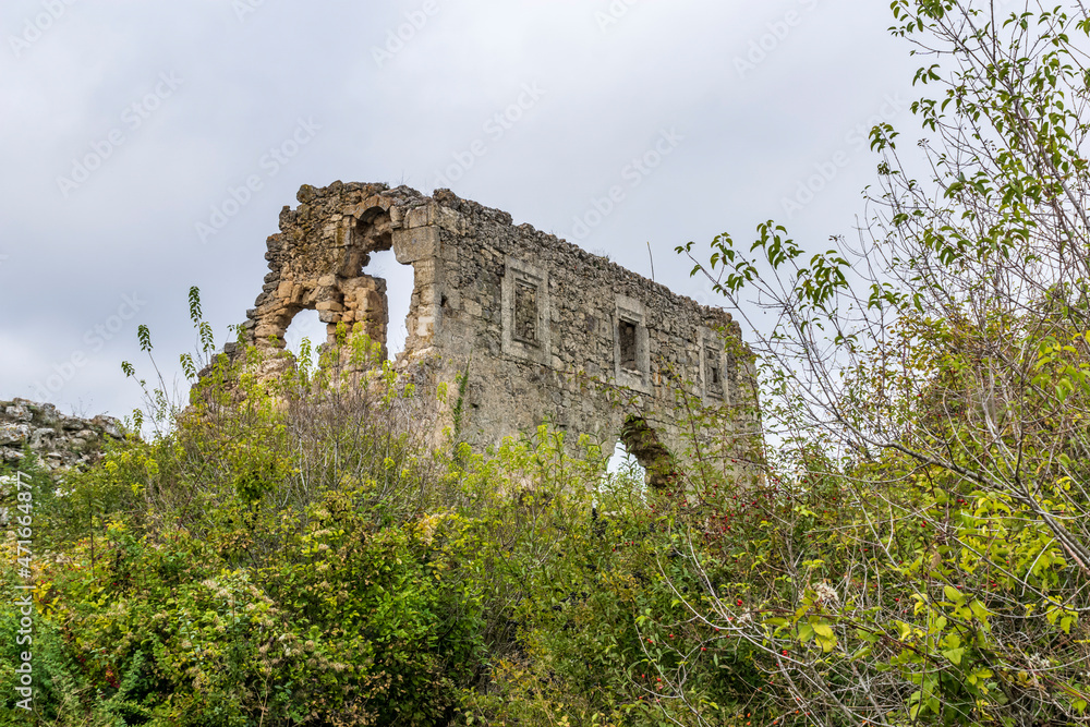 Old ruined fortress gate, Mangup-Kale city in the Crimea.