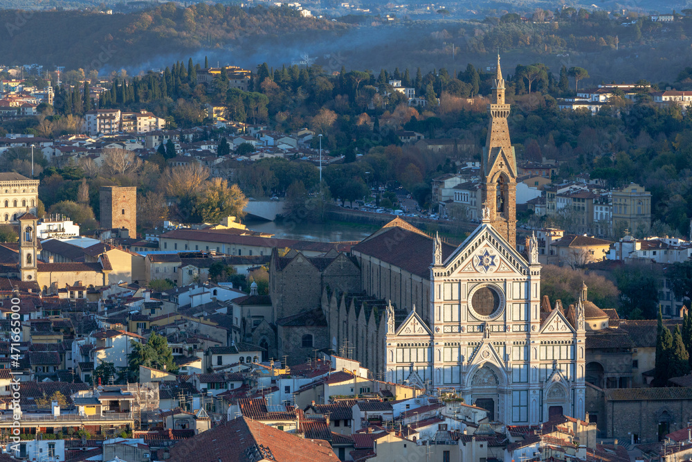 Firenze. Basilica di Santa Croce vista dal Campanile di Giotto