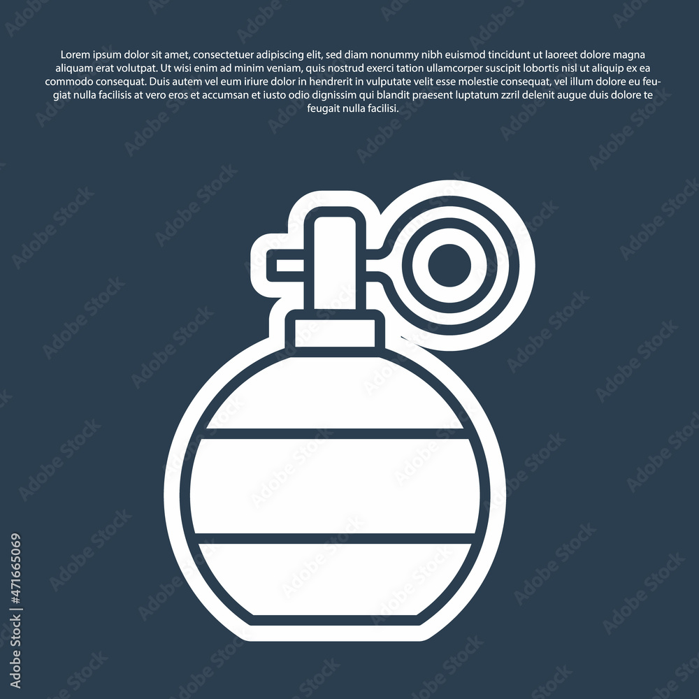 Blue line Hand grenade icon isolated on blue background. Bomb explosion. Vector Blue line Hand grenade icon isolated on blue background. Bomb explosion. Vector