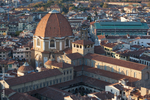 Firenze.. Cappelle Medicee. Veduta aerea del complesso di San Lorenzo
