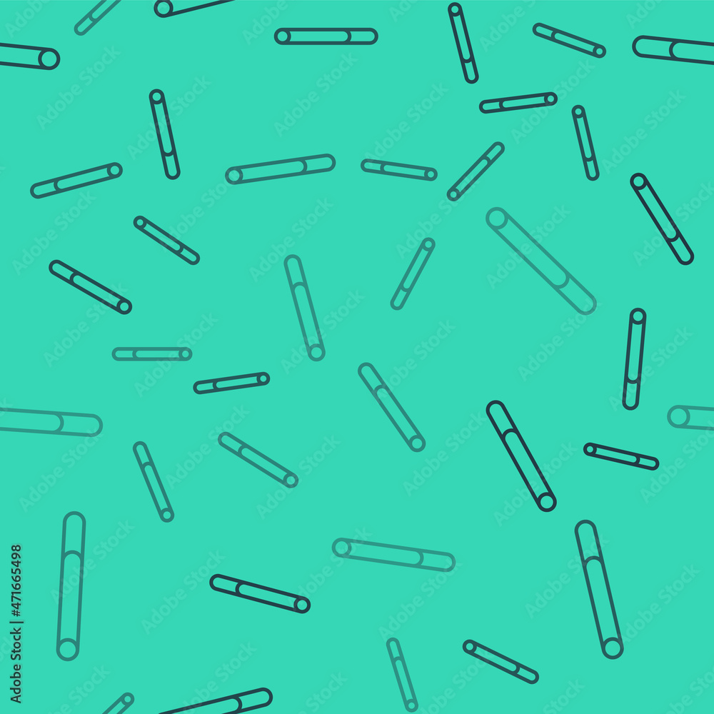 Black line Cigarette icon isolated seamless pattern on green background. Tobacco sign. Smoking symbol. Vector Black line Cigarette icon isolated seamless pattern on green background. Tobacco sign. Smoking symbol. Vector