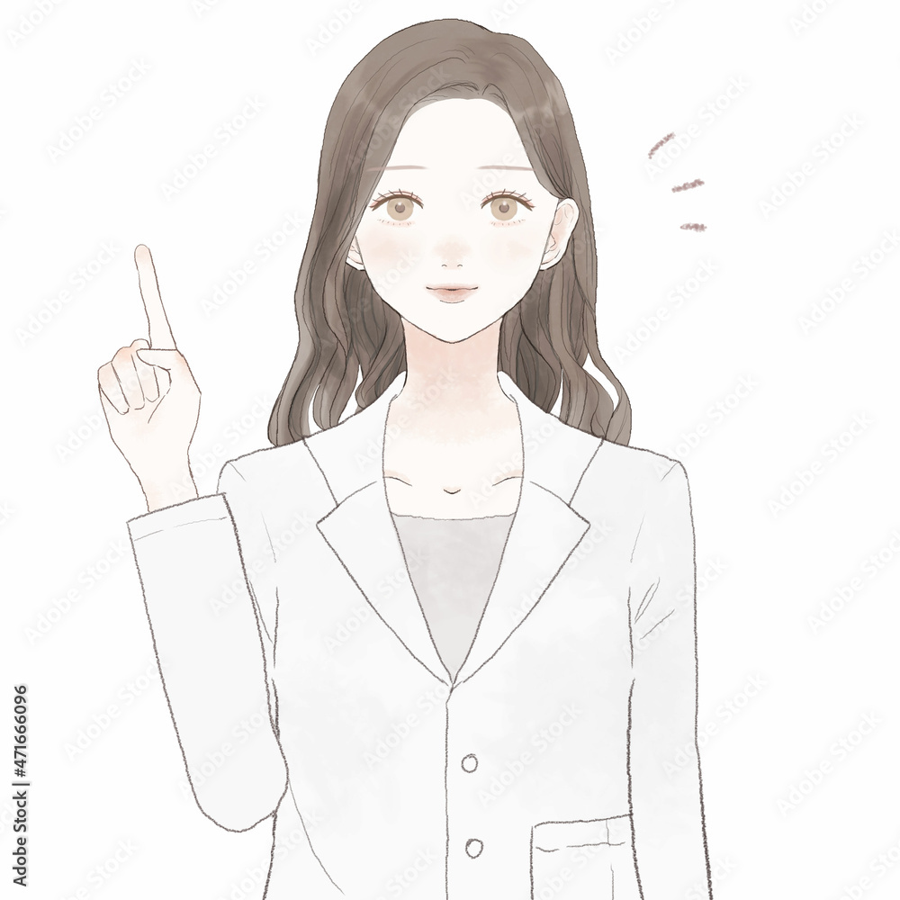 指をさしながら説明している女性医師