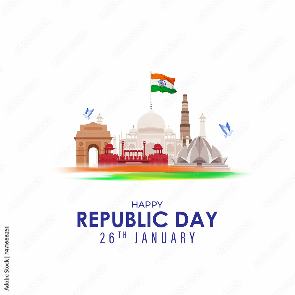 Vector illustration of Happy Republic day concept banner,