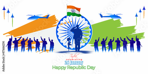 Vector illustration of Happy Republic day concept banner,