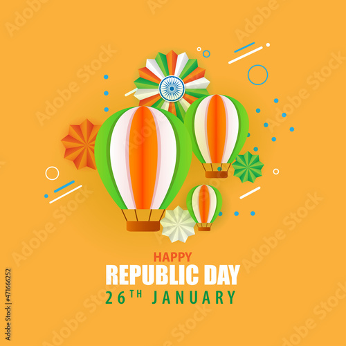 Vector illustration of Happy Republic day concept banner,