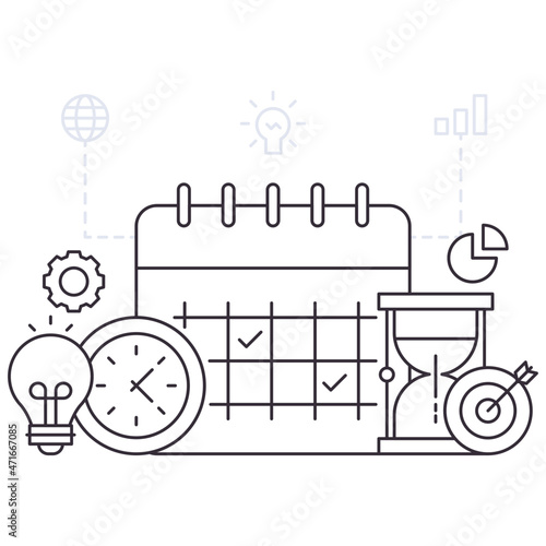 A unique design illustration of time management