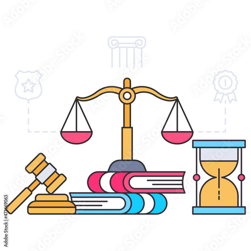 A perfect design illustration of law and order
