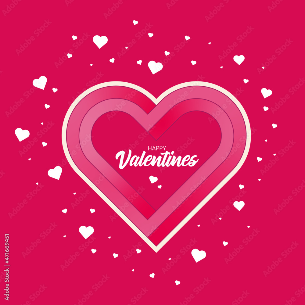 Valentines impossible shape heart - vector happy Valentines, pink heart Valentines impossible shape heart - vector happy Valentines, pink heart
