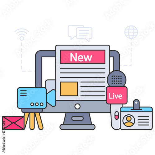 Trendy design icon of news communication