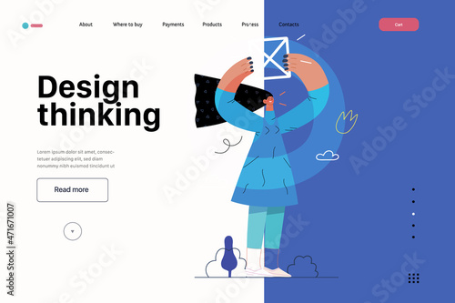 Startup illustration, website landing template. Concept of building new business