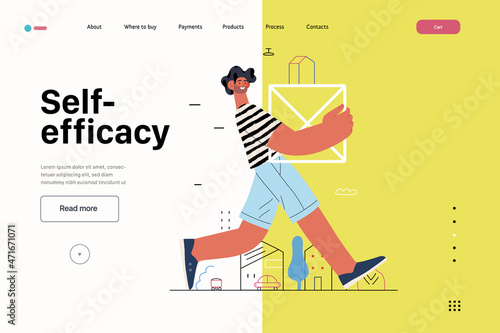 Startup illustration, website landing template. Concept of building new business