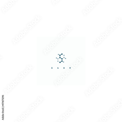 
Illustration in the form of a chemical scheme of glue in the form of a symbol or logo