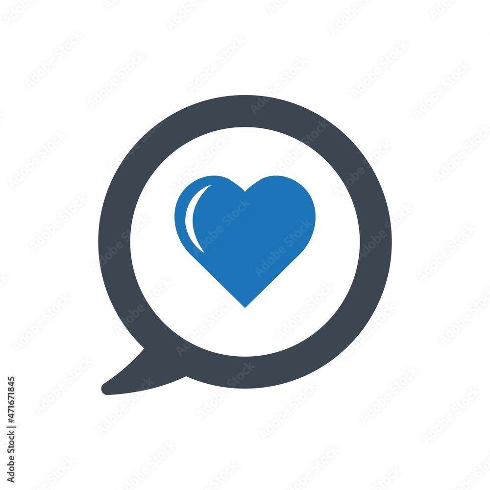 Heart in speech bubble icon ( vector illustration ) Heart in speech bubble icon ( vector illustration )