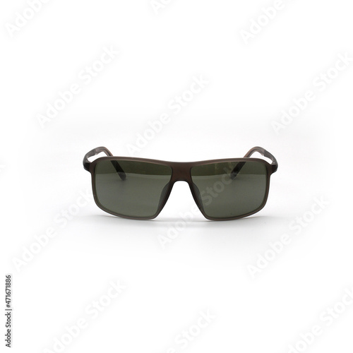 Stylish black sunglasses isolated on white background.
