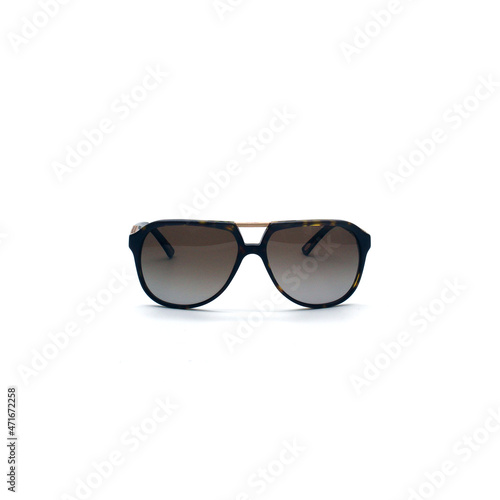 Stylish black sunglasses isolated on white background.