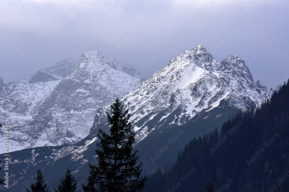 Tatry, góry, zima, śnieg, szlaki, niebezpieczne, TPN,  - obrazy, fototapety, plakaty 