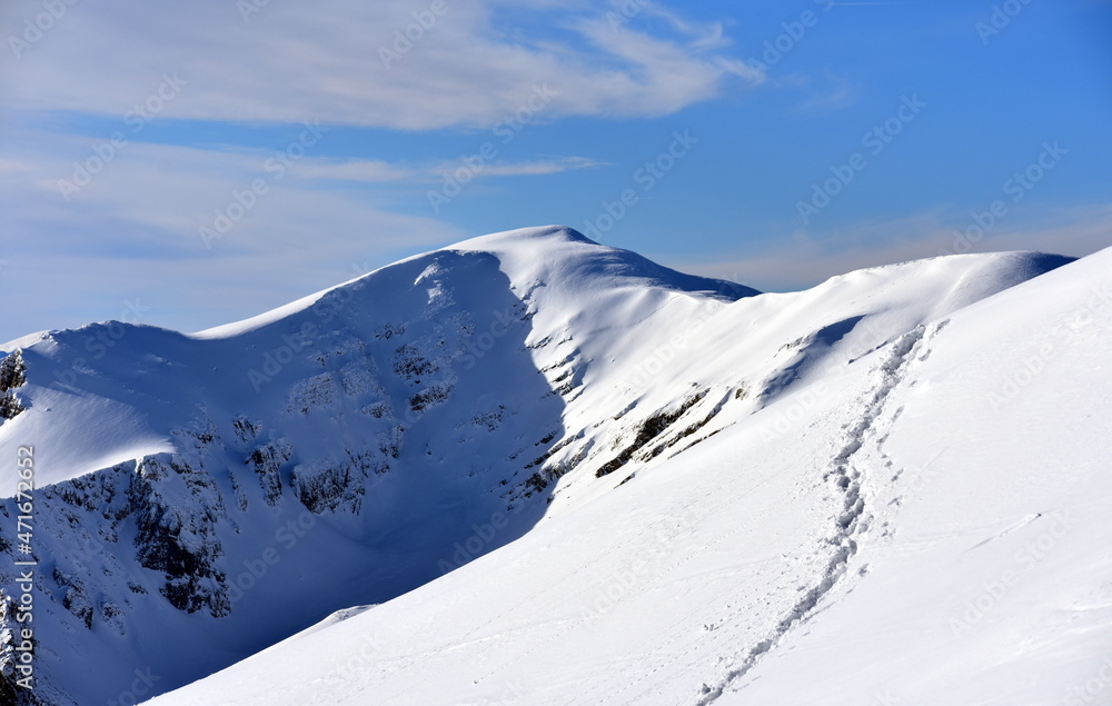 Tatry, góry, zima, śnieg, szlaki, niebezpieczne, TPN,  - obrazy, fototapety, plakaty 
