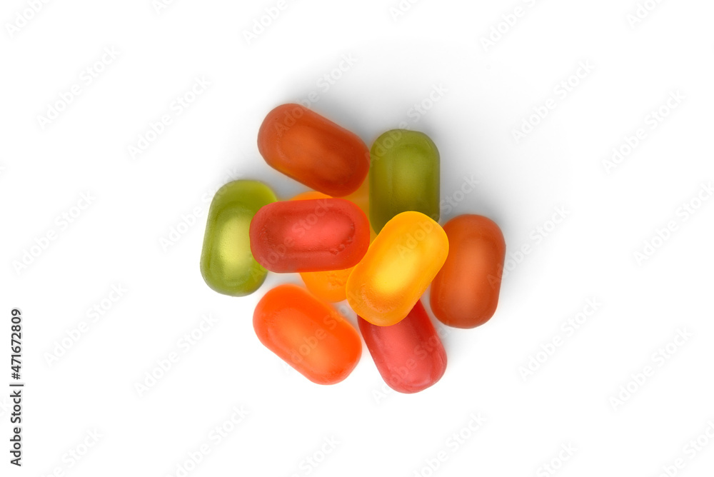 Colorful jelly candies isolated on white background. Colorful jelly candies isolated on white background.