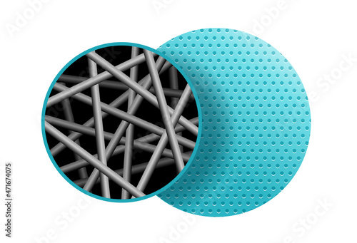 Nanofiber 3D icon - textile fibers for face mask 