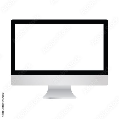 lcd monitor isolated on white