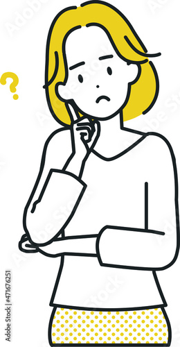 疑問に思う女性イラスト
