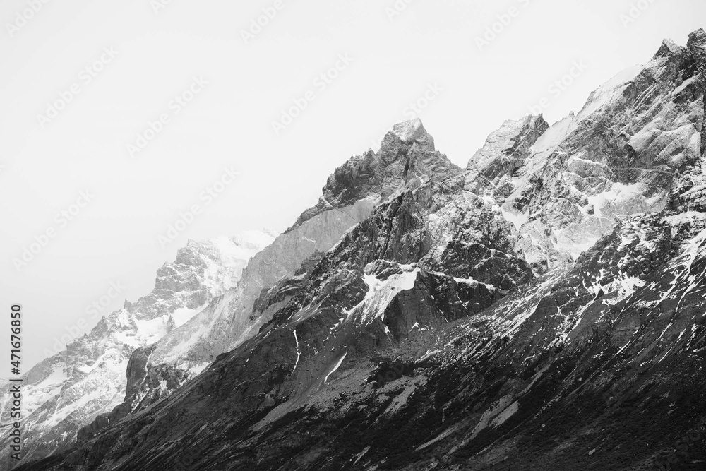 View from patagonia, black and white mountains