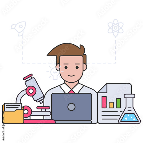An illustration design of data scientist