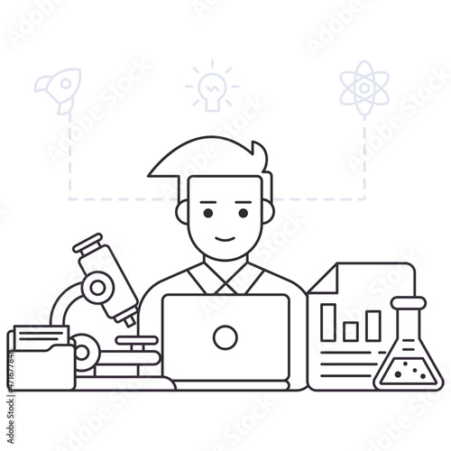 An illustration design of data scientist