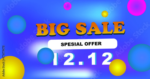 12 12 promo design illustration with bright colors and cool assets attracts buyers and customers and mobile phone illustration

