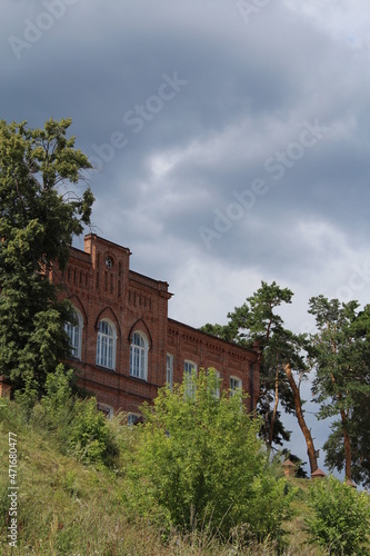 Old brick building on the hill