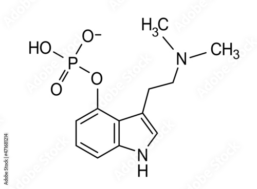 Psilocybin chemical formula, molecular structure