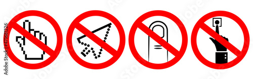 Do not touch sign, no clicking symbol