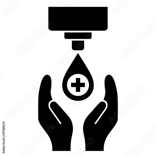 Hand sanitizer station, please sanitise your hands vector sign