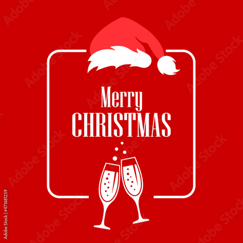 Merry Christmas card design, vector illustration