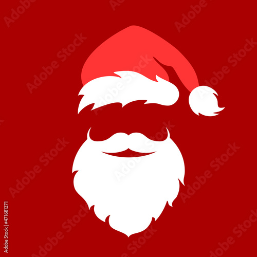 Santa Claus Christmas mask, cap beard and moustaches