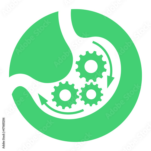 Good healthy digestion icon, stomach logo