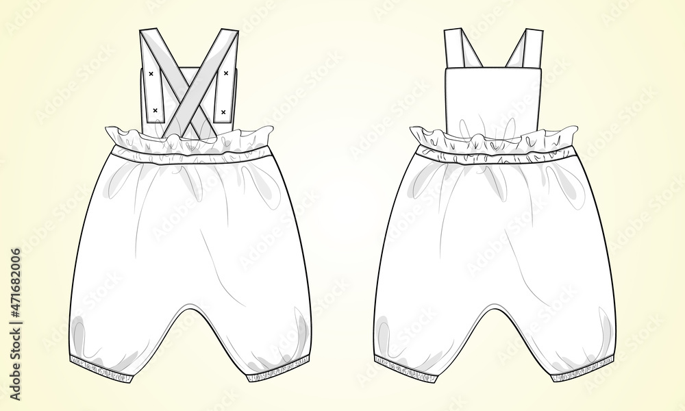 Girls Chic Dress Fashion Flat Sketch Stock Vector (Royalty Free) 1980574745  | Shutterstock