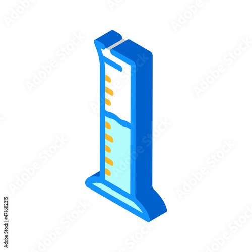 measuring cylinder isometric icon vector. measuring cylinder sign. isolated symbol illustration