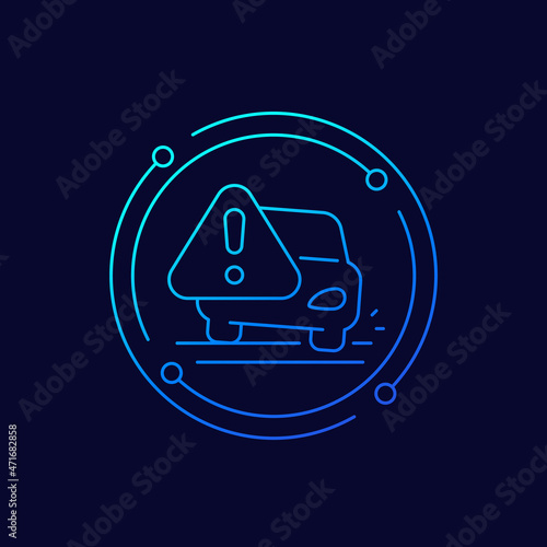 pothole warning line icon, vector