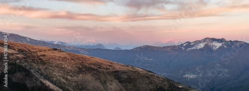 Sonnenuntergang Berge Tessin