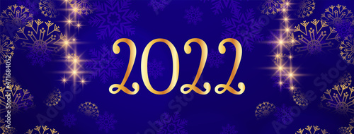 Happy new year 2022 glossy shiny banner design