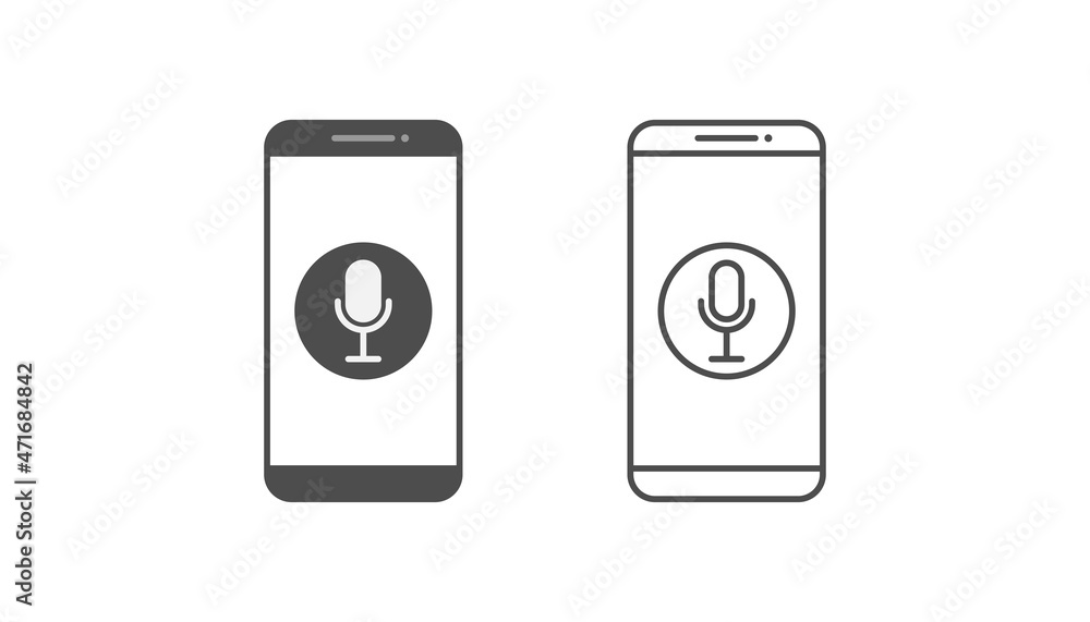 Smartphone and voice icon notification vector Smartphone and voice icon notification vector