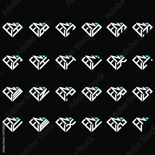 NEA to NEZ letter logo creative design, Multiple triple letter logo design