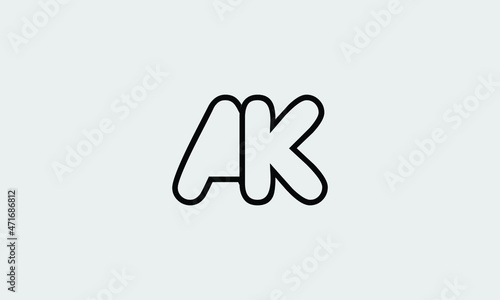 AK lines warp logo design letter icon made vector.